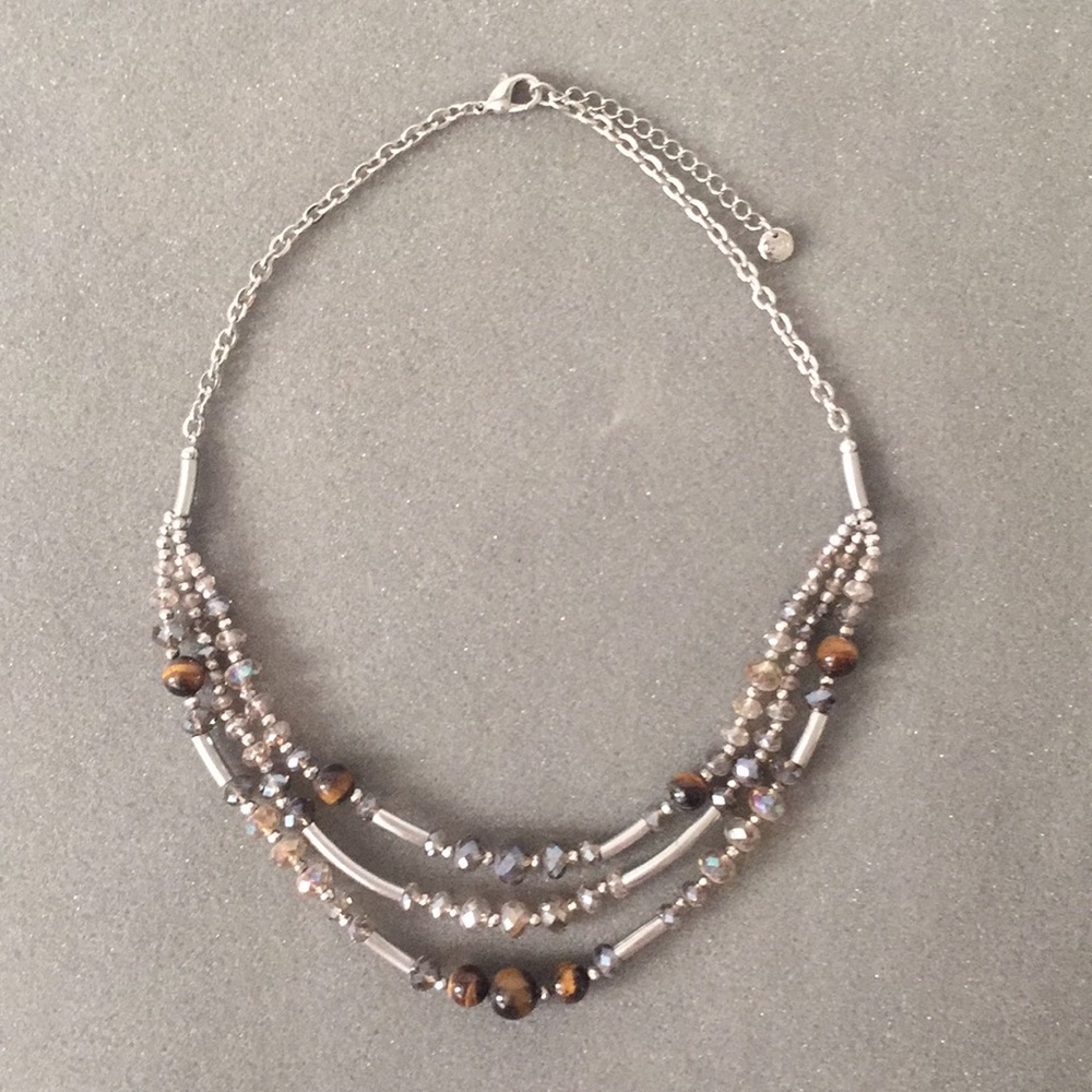 LOFT Three Strand Sparkle Necklace